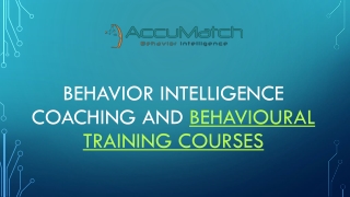 Behavioural Training Courses & Behavioral Coaching
