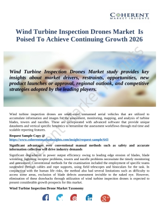 Wind Turbine Inspection Drones Market Comparative Product Portfolio Analysis 2018-2026