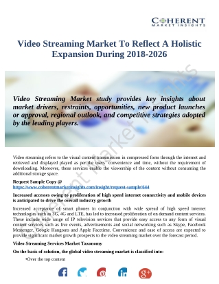 Video Streaming Market Emerging Trends May Make Driving Growth Volatile By 2026