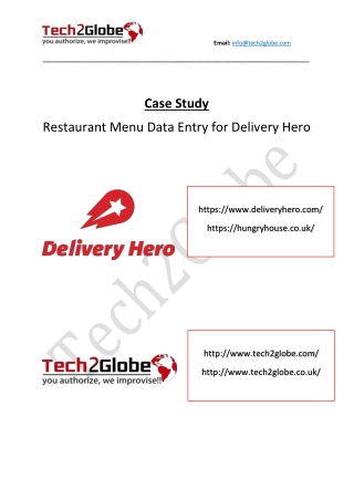 Restaurant Menu Data Entry for Delivery Hero