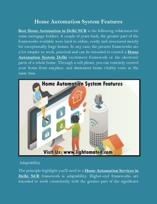 Home Automation System Features