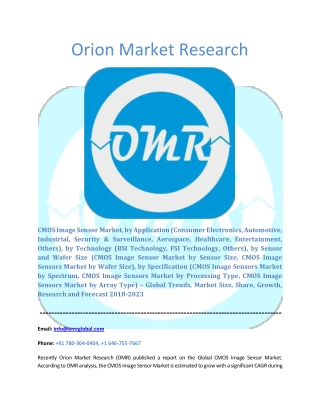 CMOS Image Sensor Market Industry Size, Global Trends, Growth, Opportunities, Market Share and Market Forecast 2018-2023