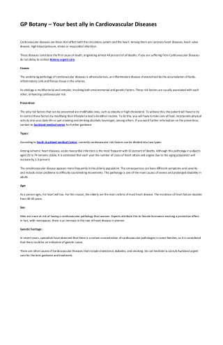 GP Botany – Your best ally in Cardiovascular Diseases