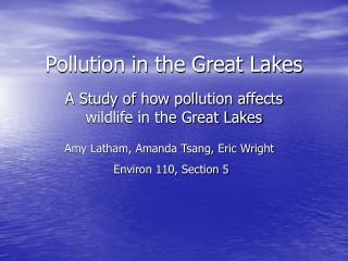 Pollution in the Great Lakes
