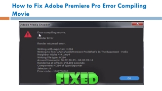 How to Fix Adobe Premiere Pro Error Compiling Movie