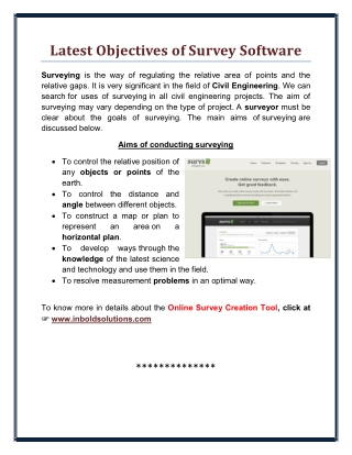 Latest Objectives of Survey Software