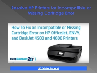 Resolve HP printers incompatible or missing cartridge problem