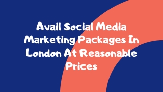 Social Media Marketing Packages London