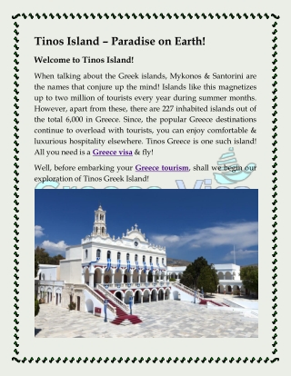 Tinos Island – Paradise on Earth!