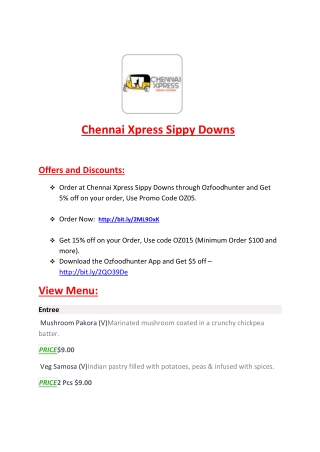 15% Off - Chennai Xpress-Sippy Downs - Order Food Online