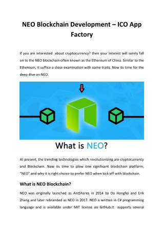 NEO Blockchain Development – ICO App Factory