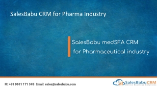 SalesBabu CRM for Pharma Industry