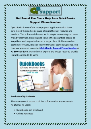 Get Round The Clock Help from QuickBooks Support Phone Number