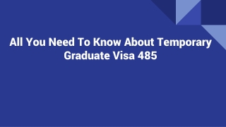 Temporary Graduate Visa 485 | ISA Migrations & Education Consultants