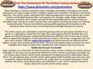 Feel The Excitement Of The Online Casinos Games