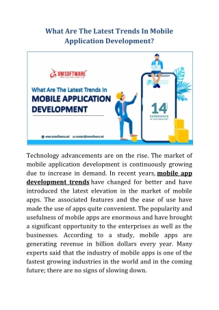 What Are The Latest Trends In Mobile Application Development?