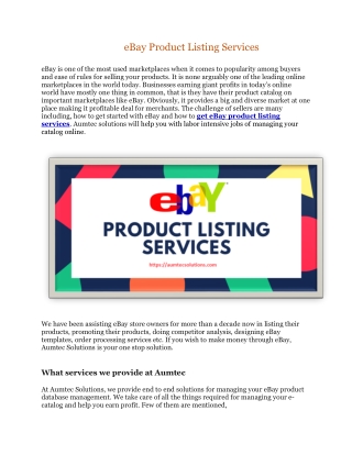 eBay Product Listing Services