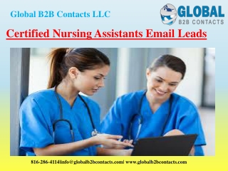 Certified Nursing Assistants Email Leads