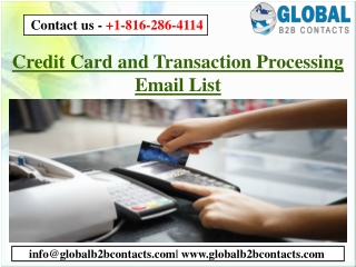 Credit Card and Transaction Processing Email List