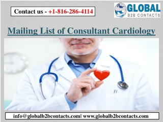 Mailing List of Consultant Cardiology