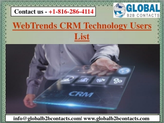 WebTrends CRM Technology Users List