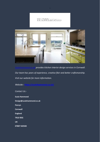 Kitchen Interior Design - Cornwall - Susiehammond.co.uk