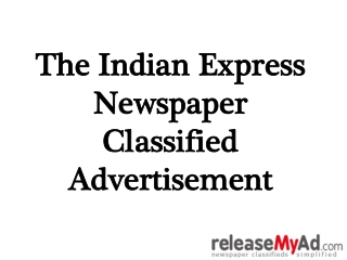 The Indian Express Newspaper Classified Advertisement