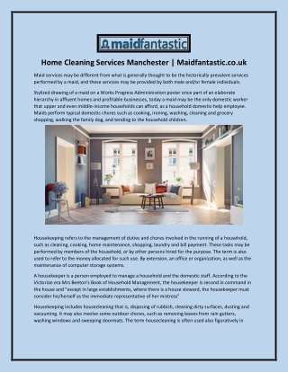 Home Cleaning Services Manchester