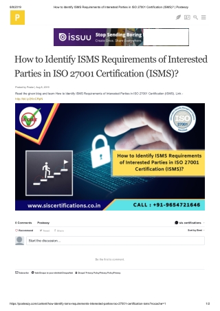 How to Identify ISMS Requirements of Interested Parties in ISO 27001 Certification (ISMS)?