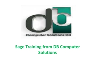 Sage Training from DB Computer Solutions