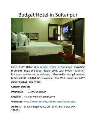 Budget Hotel in Sultanpur