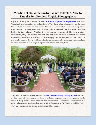 Wedding Photojournalism by Rodney Bailey Is A Place to Find the Best Northern Virginia Photographers