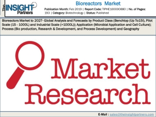 Bioreactors Market 2019 Immense Growth Potential and Global Forecast by 2027