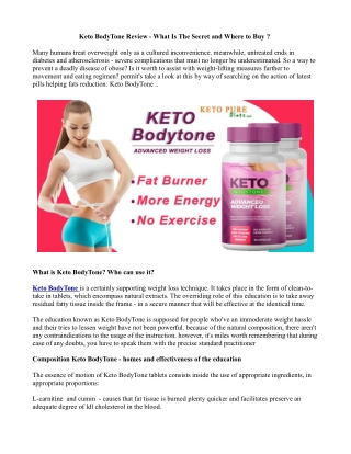 What is Keto BodyTone Diet Plan?