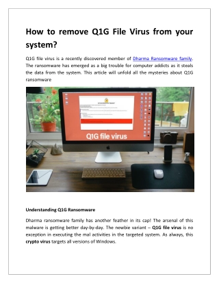 Q1G File Virus | Effective Virus Removal Guidelines