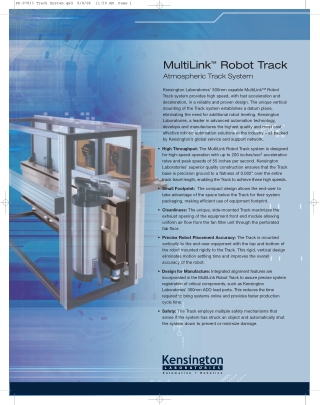 Kensington Labs- Multilink Robot Track Atmospheric Track System