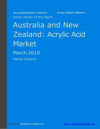 WMStrategy Demo Australia And New Zealand Acrylic Acid Market March 2019