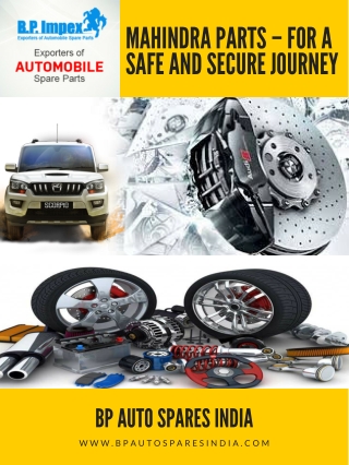 Mahindra Parts – For a Safe and Secure Journey