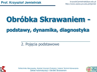 Obróbka Skrawaniem 02 Pojęcia podstawowe