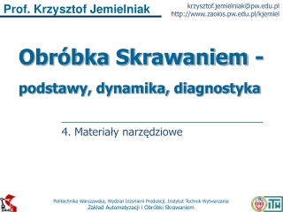 Obróbka Skrawaniem 04 Materiały narzędziowe