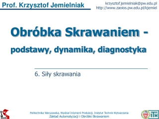 Obróbka Skrawaniem 06 Siły skrawania