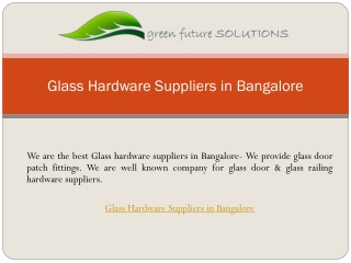 Glass Hardware Suppliers in Bangalore