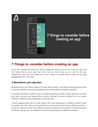 7 Things to consider before creating an app | brisbane app development