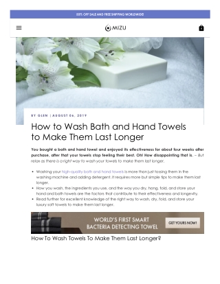 How to Wash Bath and Hand Towels to Make Them Last Longer