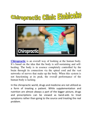 Chiropractic Treatments Clinic Etobicoke