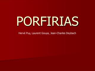 PORFIRIAS