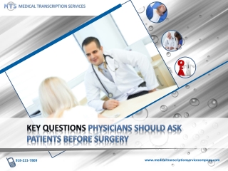 Key Questions Physicians Should Ask Patients before Surgery