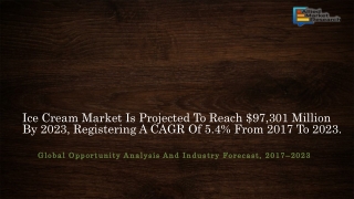 Ice Cream Market - Industry Analysis, 2023