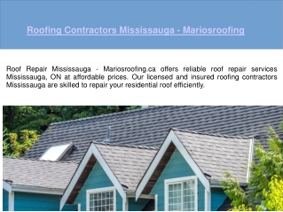 Roofing Contractor Mississauga