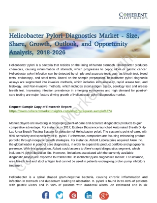 Helicobacter Pylori Diagnostics Market Progresses for Huge Growth to 2026 Envisage by Global Top Players